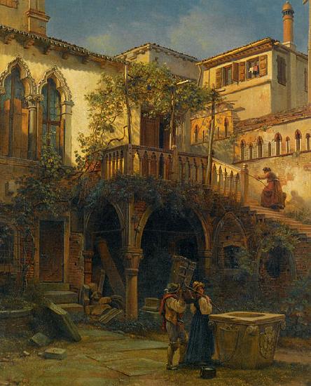 Friedrich Paul Nerly Hof in Venedig oil painting image